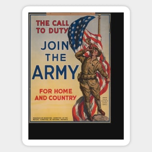 Join The Army For Home And Country - World War I Poster Magnet